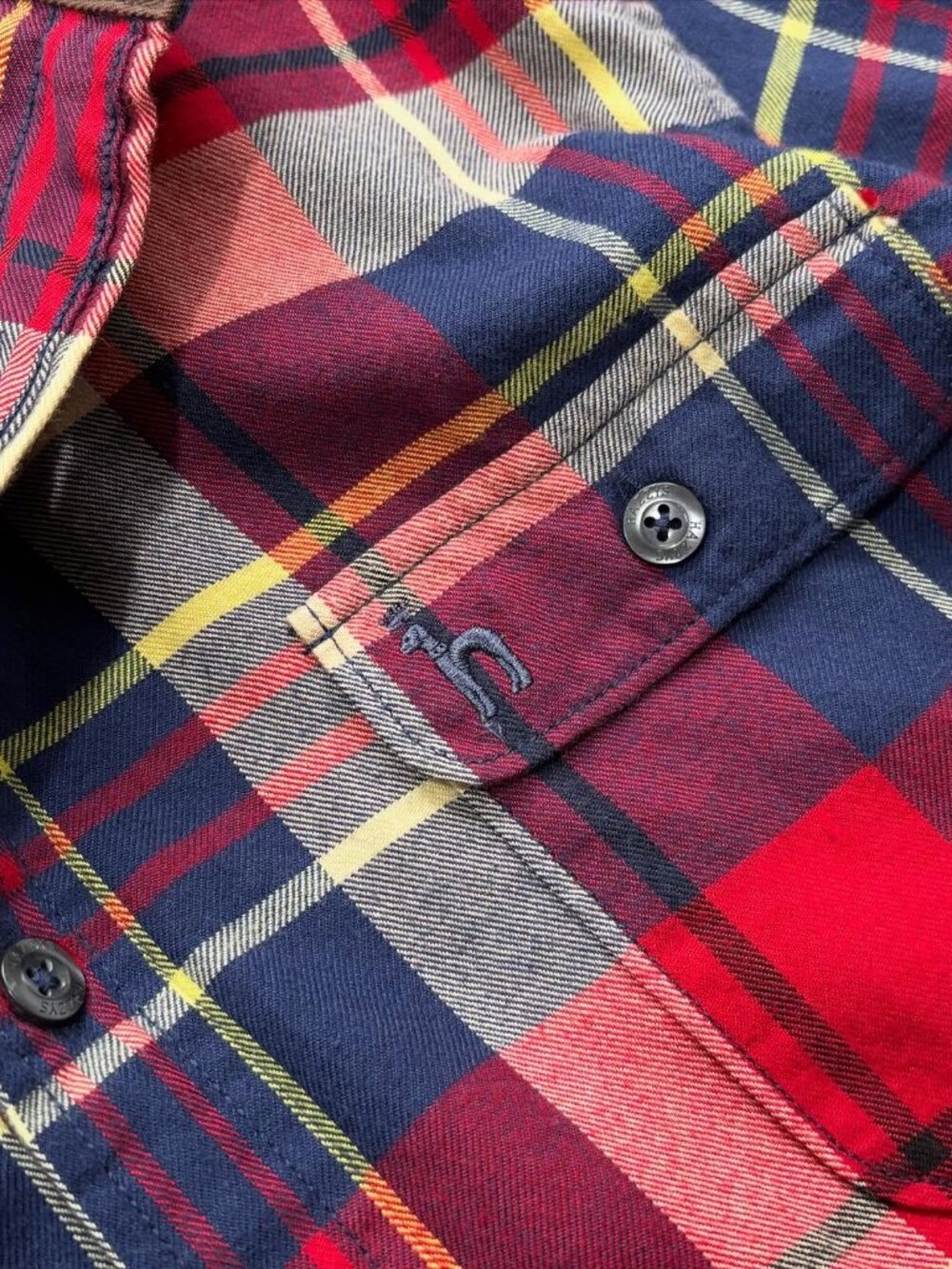 Classic Red Plaid Flannel Button-Up Shirt - Picture 4 of 4